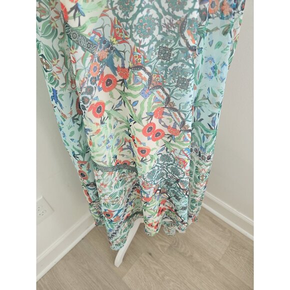 City Chic Fairy Floral Boho Whimsical Sleeveless V-Neck F Midi Green Dress 18 M - Picture 3 of 12